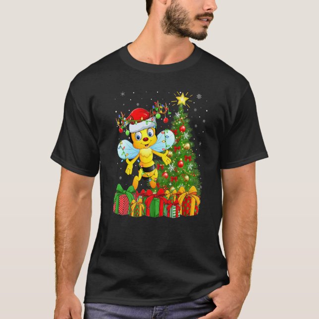 Bumblebee  Xmas Holiday Santa Bumblebee Christmas  T Shirt (Framsida)