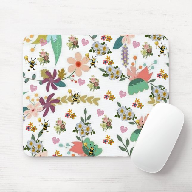 Bumblebees Blommigt Mouse Pad! Muspets Musmatta (Med mus)