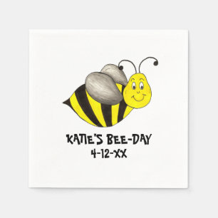 Bumblebees-Födelsedagsfesten för personlig Bubdag- Pappersservett