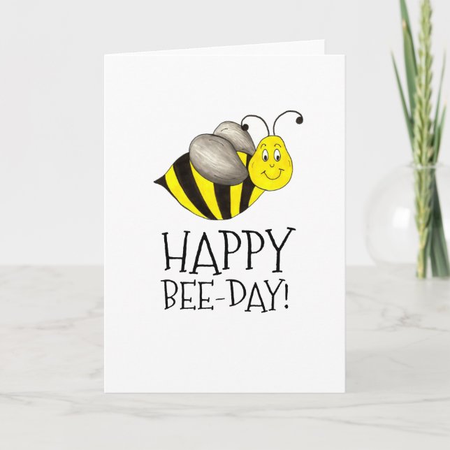 Bumblebees födelsedagskort i Lycklig Böndag Gult B Kort (Framsida)
