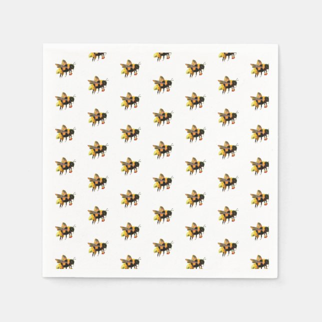 Bumblebees som samlar in nektar och pollen pappersservett (Framsidan)