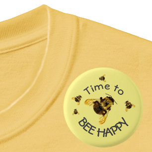 Bumblebees Time to BEE Lycklig Gult Knapp