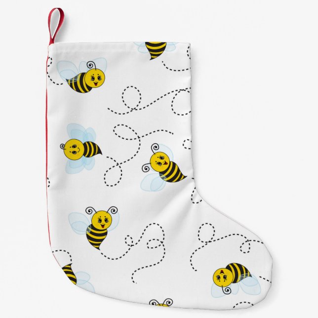 Bumblebeflygande Gult Black Humla Liten Julstrumpa (Framsidan)