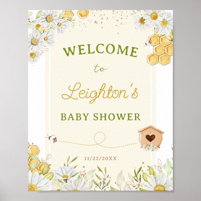 Bumblebehonungsbi Babyskon Sprinkle Välkommen P Poster (Framsidan)