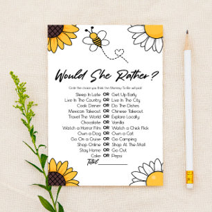 Bumblebi Honungsbi Vill Hon Hellre Baby Shower Spe Brevpapper
