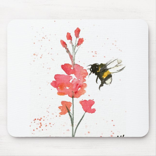 Bumblebi och blomma musmatta (Framsidan)