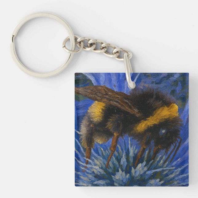 Bumblebi på blå Thistle (Framsidan)