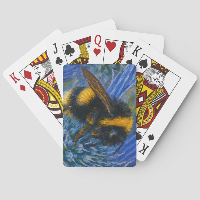 Bumblebi på blå Thistle Casinokort (Baksidan)
