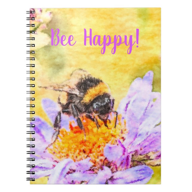 Bumblebi på blomman anteckningsbok (Framsidan)