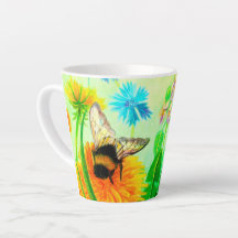 Bumblebi på dandelion small mugg