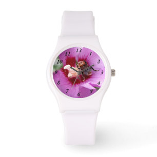 Bumblebi på Hibiscus Flower Armbandsur