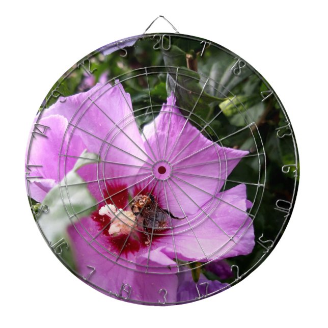 Bumblebi på Hibiscus Flower Darttavla (Framsidan)