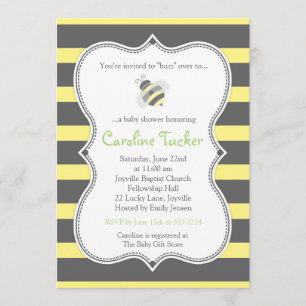 Bumblebin Rand Baby Shower-inbjudan Inbjudningar