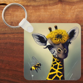 Bumblen Giraffe Whimsical Nyckelring