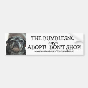 Bumblesnot bildekal: Adoptera! Shoppa inte! Bildekal