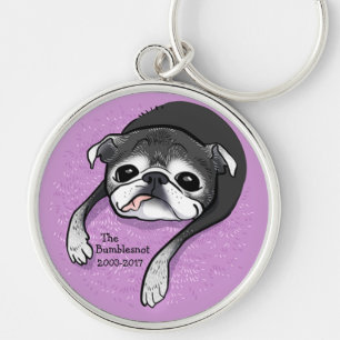 Bumblesnot minnes- högvärdig keychain rund silverfärgad nyckelring