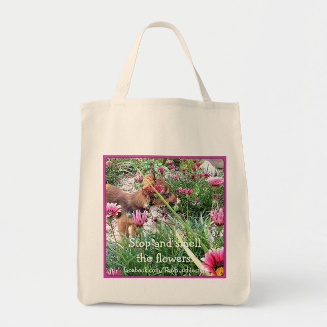 Bumblesnot totebag: Ween en/blommor Tygkasse (Framsidan)