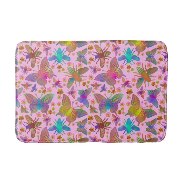 Bumbling Butterflies vid solnedgången också Badrumsmatta (Framsidan)