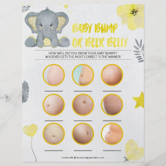Bump eller bäer Belly [Baby Elephant [Gult] Brevhuvud