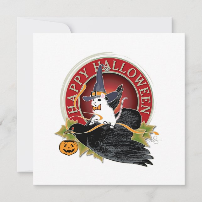 Bump i nattvit mus Holloween Hälsning (Framsida)