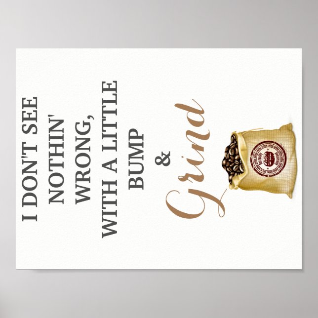 Bump och Grind Kitchen Pun Wall Art Poster (Framsidan)