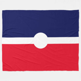 Bump-Rand för ljusröd marin blå marin vit mitten Fleecefilt