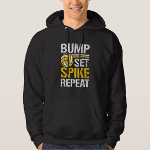 Bump Set Spike Upprepa Nät Spike Boll Spelare Atle Hoodie