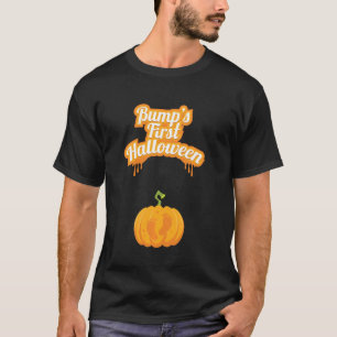Bumpens första Baby Pumpkin Footstep Funny Hallowe T Shirt