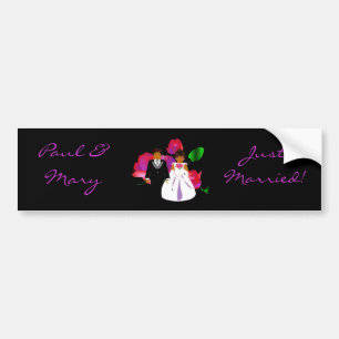 Bumper-Anpassadet "Bride & Groom Ny gifta" Bildekal