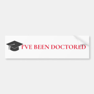Bumper-dekal Phd eller Doctorate Bildekal