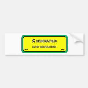 Bumper/fönsterdekal för X generation Bildekal