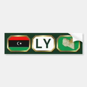 Bumper-märke för Libyen Flagga-koden Bildekal