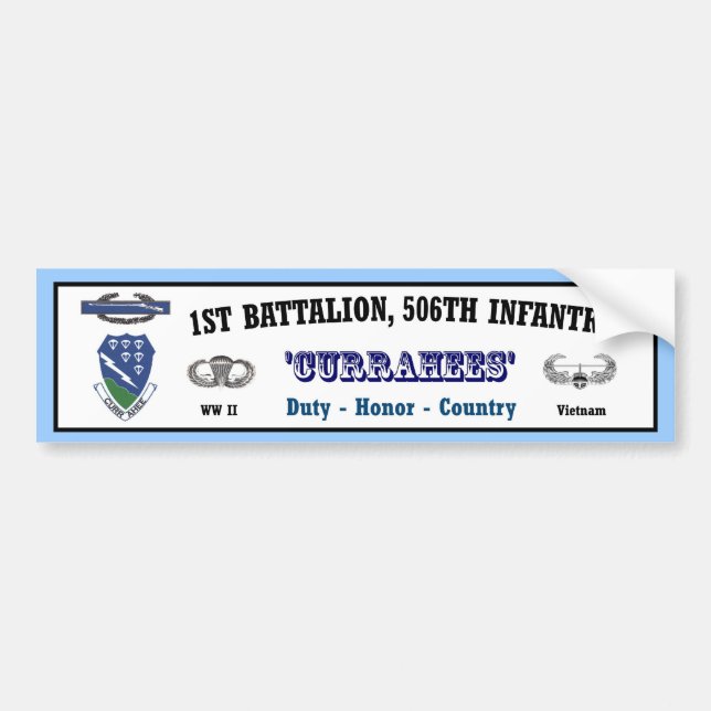 Bumper.Sticker - 1st bataljon, 506. Inf. Vietnam Bildekal (Framsidan)