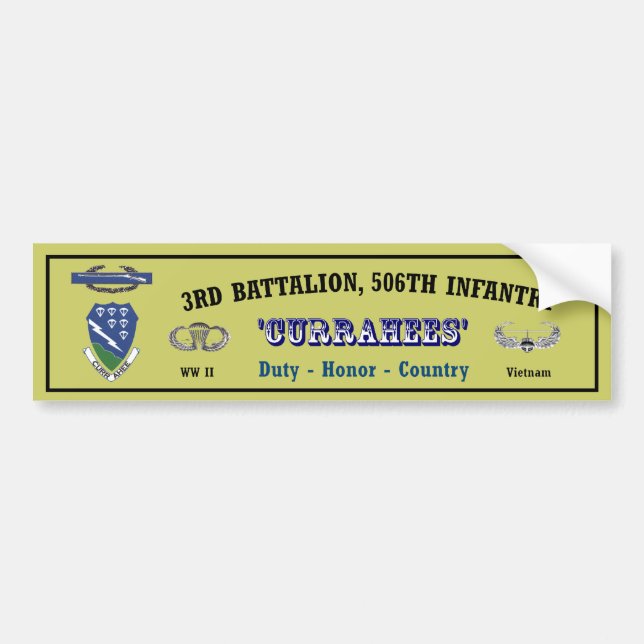 Bumper.Sticker_3-506th.Vietnam Bildekal (Framsidan)