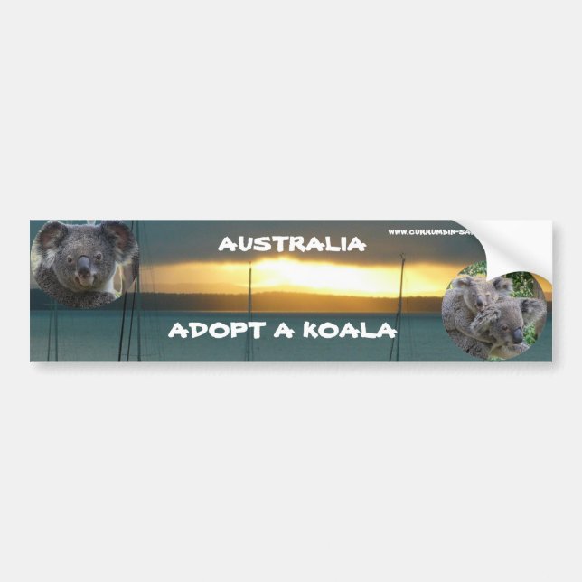 Bumper Sticker ADOPT A KOALA AUSTRALIA Bildekal (Framsidan)