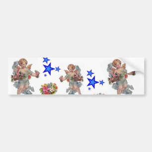 Bumper Sticker Änglar Blue Stars Bildekal