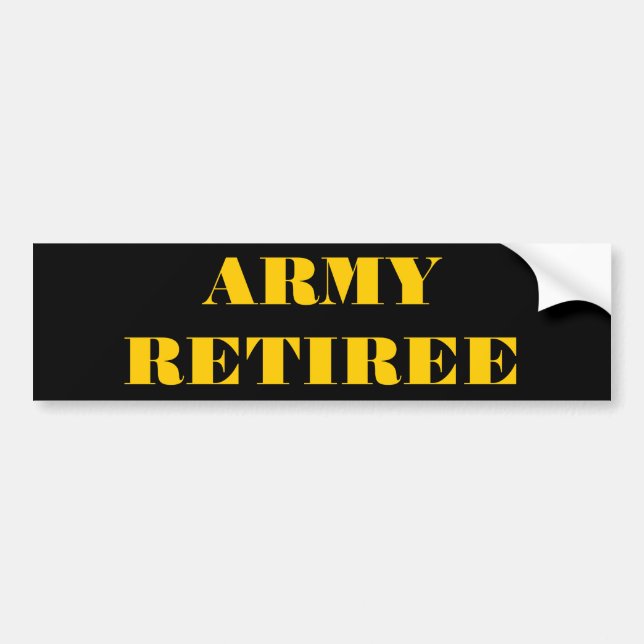 Bumper Sticker Army Retiree Bildekal (Framsidan)