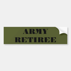 Bumper Sticker Army Retiree Bildekal