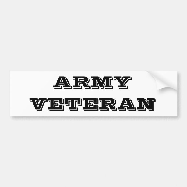 Bumper Sticker Army Veteran Bildekal (Framsidan)