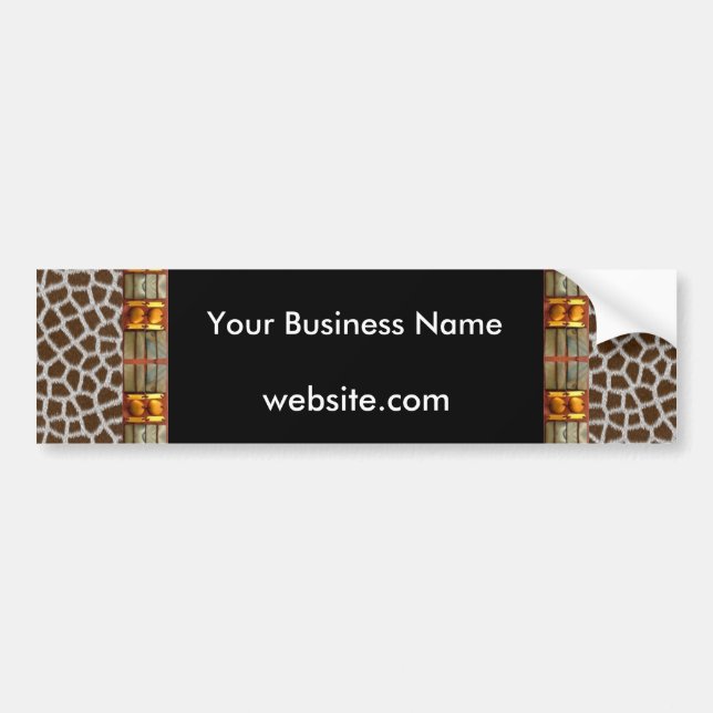 Bumper Sticker Business Animal Print Black White Bildekal (Framsidan)