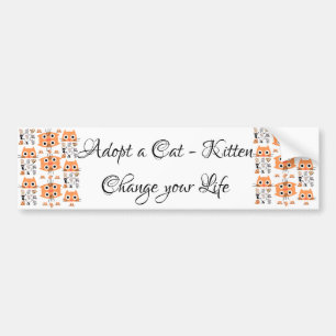 Bumper Sticker Cat Kitten Adopt Bildekal