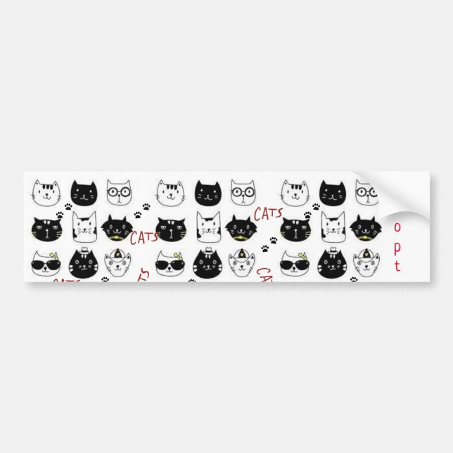 Bumper Sticker Cat Kittens Bildekal (Framsidan)