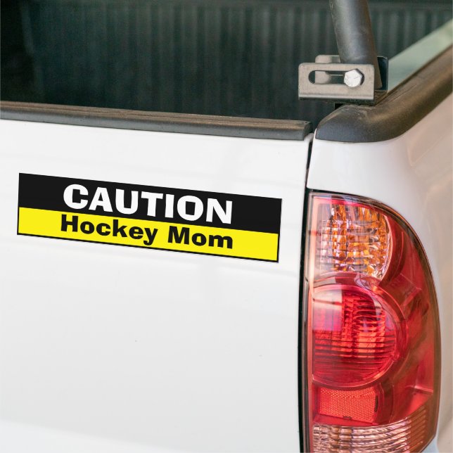 Bumper Sticker - Caution Hockey Mamma Bildekal (På lastbil)