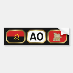 Bumper Sticker för Angolas Flagga-kod Bildekal