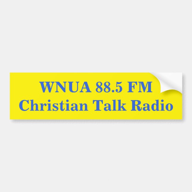 Bumper Sticker for WNUA 88.5 FM, Williamstown, KY Bildekal (Framsidan)