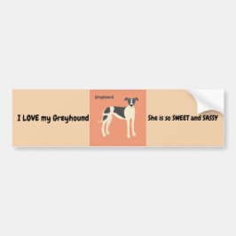 Bumper Sticker Greyhound Hund Bildekal