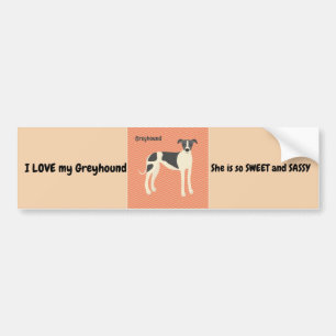 Bumper Sticker Greyhound Hund Bildekal