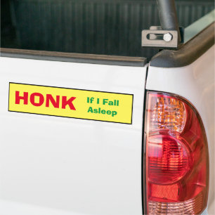 Bumper Sticker - Honk om jag somnar - FUNNY Bildekal