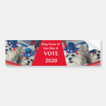 Bumper Sticker Hund Borta det! OMRÖSTNING