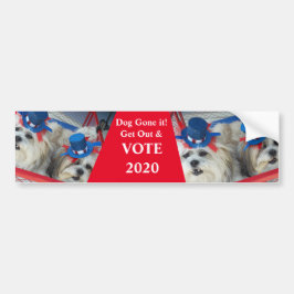 Bumper Sticker Hund Borta det! OMRÖSTNING Bildekal